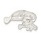 Sterling Silver Manatee with Baby Charm Pendant Jewelry 14mm x 27mm